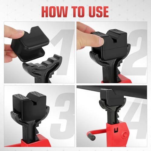 Image of DNA Motoring 2pack Floor Jack Rubber Pad, Slotted Frame Rail Protector, Car Lifting Pads Universal Jack Pad Adapter for Floor Jack, TOOLS-00626
