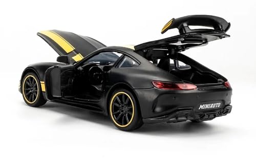 Image of 1:32 Scale Mercedes-Benz AMG GT R Diecast Car Toy - Pull-Back Alloy Sports Model with Light & Sound - Toy Car for Kids, Boys, Collectors & Enthusiasts (Multicolor)