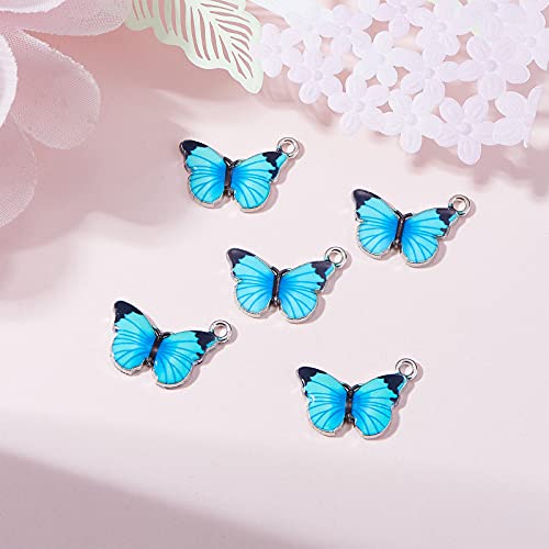 Danlingjewelry 100 Pcs Enamel Butterfly Pendant Charms For Butterfly Necklace Jewelry Making Bracelet Earring #TOP4