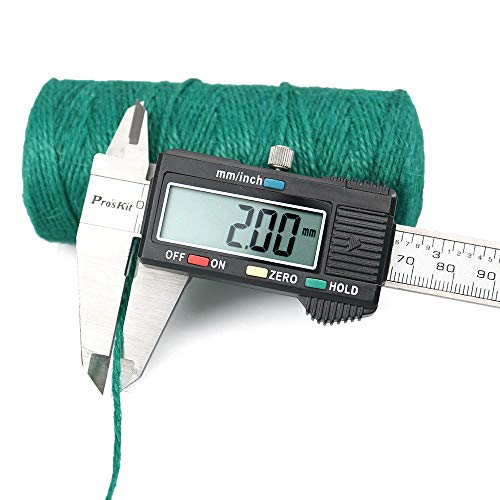 Image of KINGLAKE Natural Jute Twine - 328 Feet, Arts & Crafts, Christmas, Durable Packing String, Green