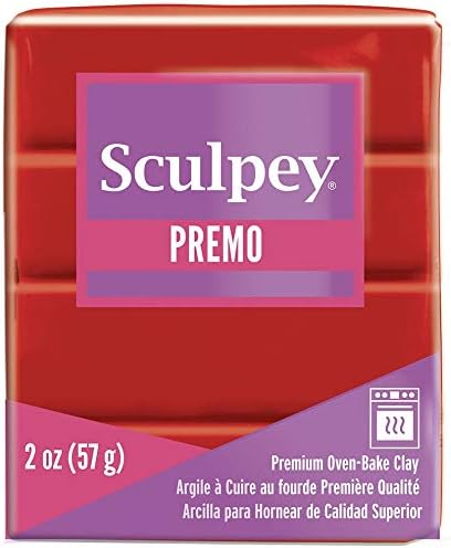 Sculpey Premo Polymer Clay 2oz-Cadmium Red PE02-5382