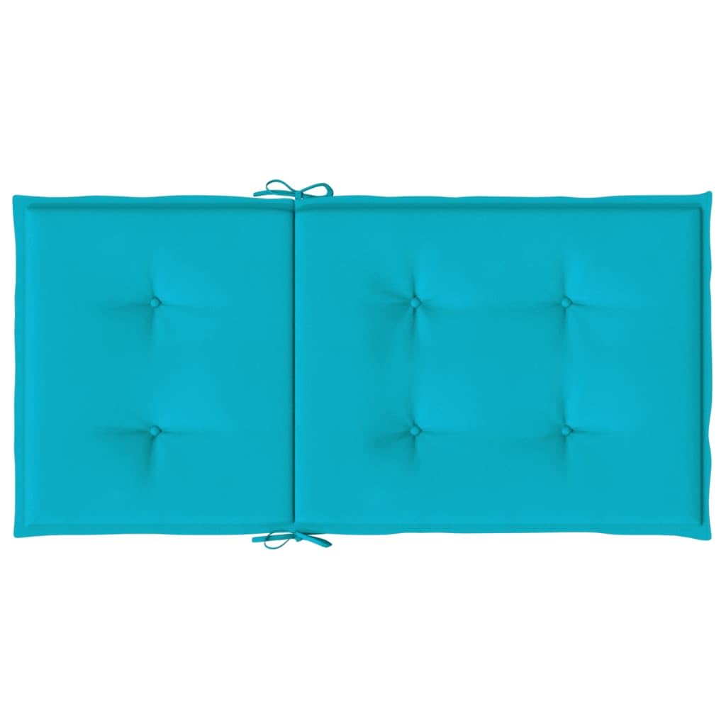 vidaXL Cojines para Silla con Respaldo bajo 4 uds Tela Turquesa, cojín, cojín para Silla, cojín para Asiento, cojín para sillón, cojín para Exterior
