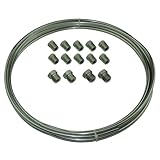 Stainless Steel Brake Line Tubing Kit 1/4 OD Coil Roll & SAE Tube Nut Fittings (L-4-1)