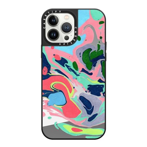 Coque de luxe miroir CASETiFY Simply MARBELLOUS argent noir iPhone 13 Pro Max