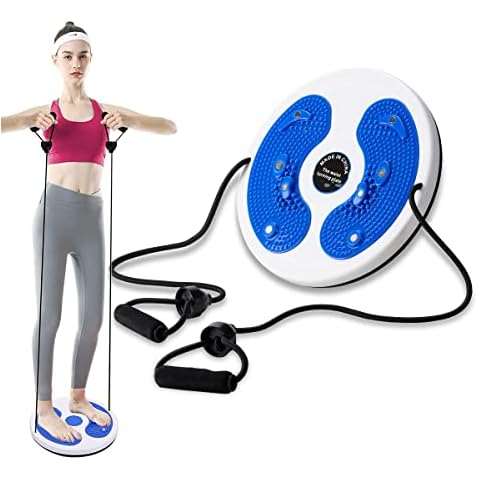 Kikuo Twist Waist Disc Board with Drawstring, Waist Slimming Multi-Functional Magnetic Balance Board Pedal, Resistance Bands Massage Foot Sole Home Gym Equipment, Aerobic Exercise Fitness Accessories Cover