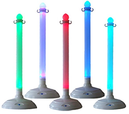 LED Stanchion Lighted Stanchion 2 PCS (Remote Access) + 32' Plastic Chain