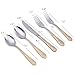 20-Piece Silverware Flatware Cutlery Set- Stainless Steel Utensils - Service for 4, Mirror Polished, Dishwasher Safe (Gold)