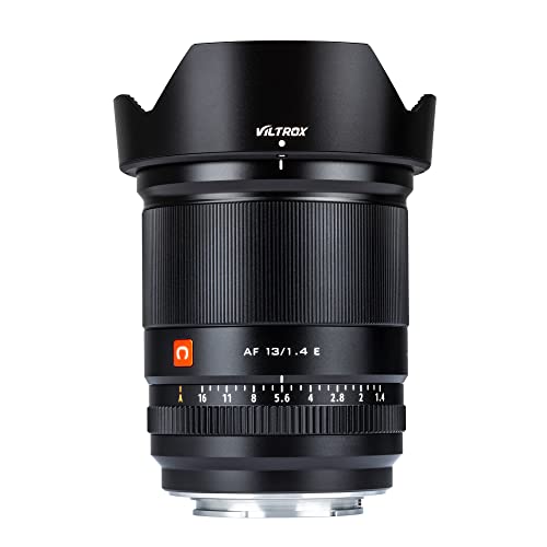 VILTROX 13mm F1.4 f/1.4 Objectif de Mise au Point Automatique Objectif Ultra Grand Angle APS-C pour Appareil Photo Sony E-Mount A6500 A6400 A6300 A6000 A7RⅣ A7RⅢ A7Ⅲ A7RⅡ A7Ⅱ A7S A7R A7 A9 A9II