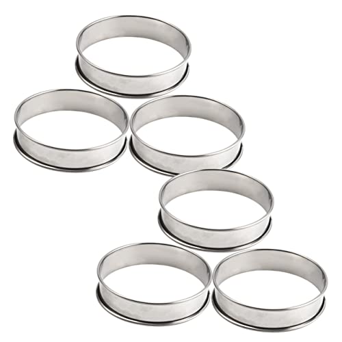 SOLUSTRE 6Pcs Multi Function Stainless Steel Cake Mousse Mousse Ring Baking Tool for Easy Release and Cleaning for DIY Desserts and Donuts the Kitchen