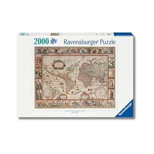 Ravensburger - Puzzle Mappamondo 1650 | Puzzle 2000 Pezzi | Rompicapo Adulti E Bambini dai 14 Anni in su | Regalo per Bambini E Adulti | Misure 98x75cm
