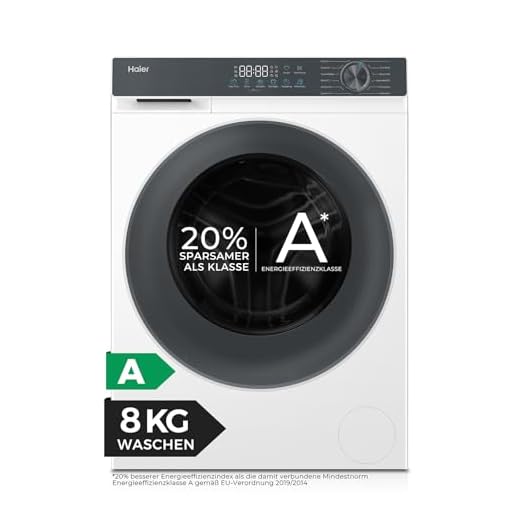 Haier Frontlader Waschmaschine 8kg I G3 Serie I A -20%, 1.400 U/Min., leiser Inverter-Motor, Automatik- und Expressprogramm, Aquastop-Schlauch, Hygiene-Technologien I HW80-BP1427637T
