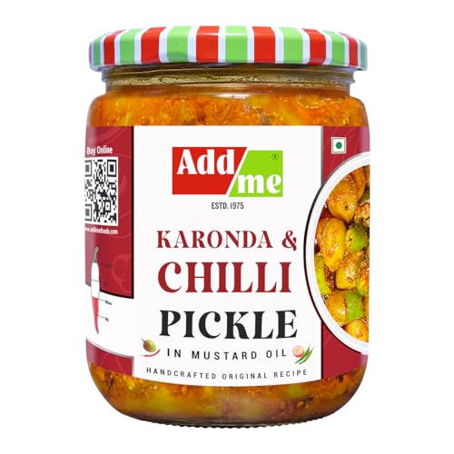 Add me Mixed Pickle of Karonda Chilli Mix Pickle 500g Mirchi AUR karonde ka achar kalakai Glass Pack