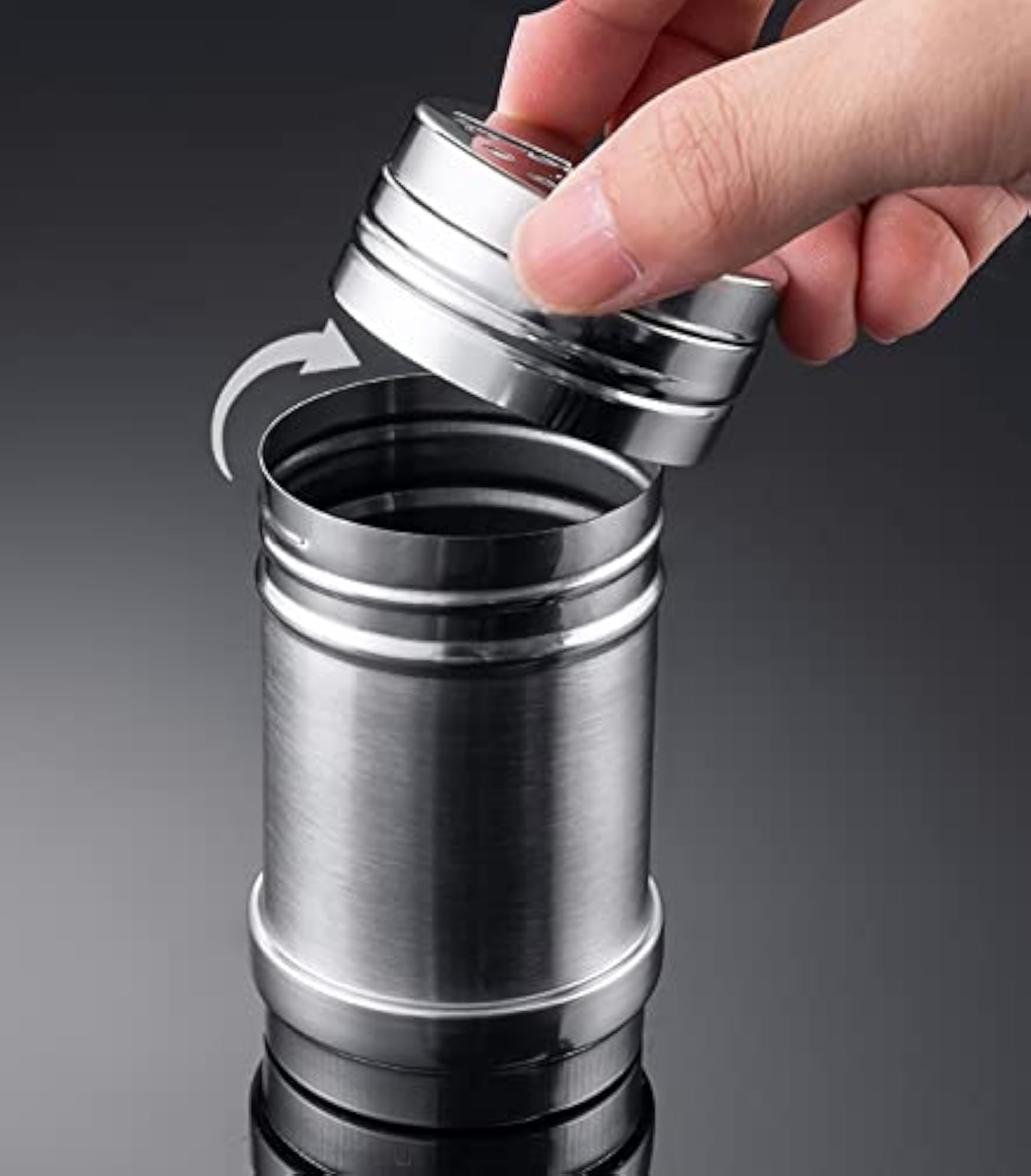 Stainless Steel Salt & Pepper Shakers Set with Adjustable Pour