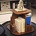 MAXHID Rotating Bookshelf, Desktop Small Bookcase, Storage Rack, Wood Book Shelf Organizer for Home Office Dormitory(Brown)