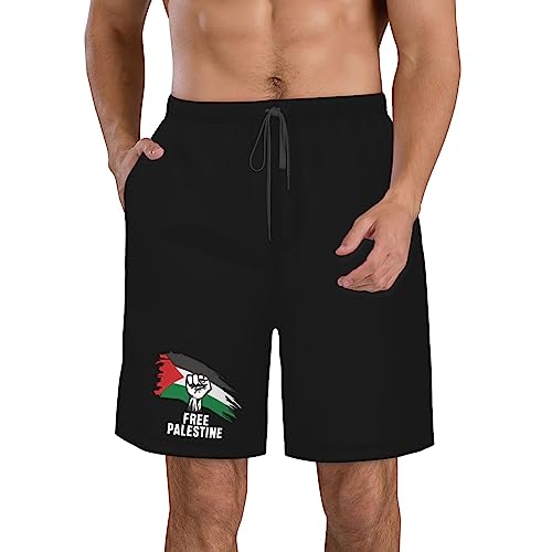GERRIT Free Palestine Board Shorts Man's Quick Dry Board Shorts Mesh Lining Board Shorts with Pockets2