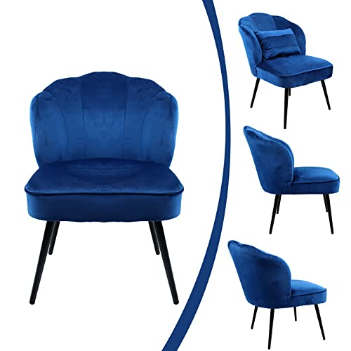 Dearyou Blue Velvet Chairs Set Of 2,Dinning Accent Upholstered Chair For Dining Room,Modern Living Room Chairs Set Of 2 For Living Room,Vanity Chair For Bedroom(Blue, 2Pcs) #TOP4