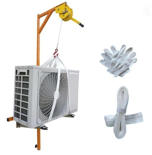 icVantA Air Conditioning Outdoor Unit Installation Tool, Hand Winch + Bracket, Self-Locking Hoist for Maintenance and Disassembly (Color : 150kg Shelf+Self-Lock Winch 25m) (150kg Shelf+self)