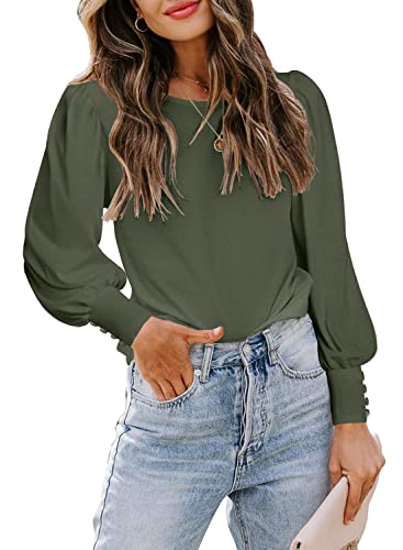 Image of DOROSE Womens Tops Puff Sleeve Blouses Dressy Casual Work T Shirts