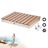 Inoamity Bodendusche Gartendusche Rechteckig mit Fußrad-Steuerung bis 3,5m Höhe, Outdoor Dusche UV-beständig & rutschfest für Pool, Garten und Sauna