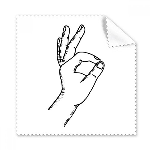 Chiffon de nettoyage pour lunettes en tissu à motif dessin de ligne geste OK DIYthinker
