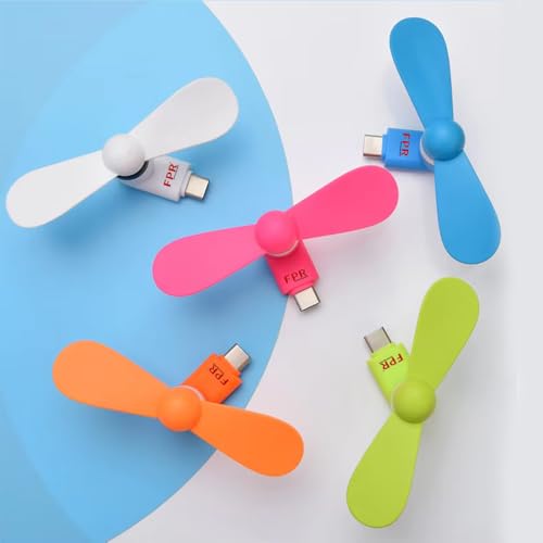 Image of FPR USB Type-C Mobile Fan Mini Portable Fan Any Android Smartphone and Typ-C Output Port for Kids, Adults, Kitchen, Travle, Indoor & Outdoor Use (1Pc, Color May Vary)