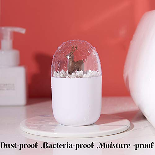 Qtip and Toothpic Holder, Cotton Ball Holder, Q-tip Dispenser Apothecary Jars Bathroom, Acrylic Cotton Swab Holder Organizer Container for Q-Tips, Cotton Rounds, Balls, Cotton Swabs, Makeup Sponges - Thumbnail 5