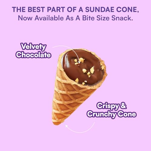 Image of Nova Nova Best Bite Choco Filled Cones | Choco Hazelnut | 100% Eggless | No Added Preservatives (50g)