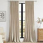 PRIMROSE Champagne Velvet Curtains 84 inch Long for Living Room,Set of 2 Panels Blackout Rod Pocket Back Tab Window Treatment Room Darkening Heavy Decorative Curtains Drapes for Bedroom