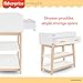 Fisher Price by Dream On Me Baby Changing Table, Vintage White Oak – Greenguard Gold & JPMA Certified, Wooden Nursery Dresser with Storage Shelves – Compact, Sturdy & Easy-to-Clean Design
