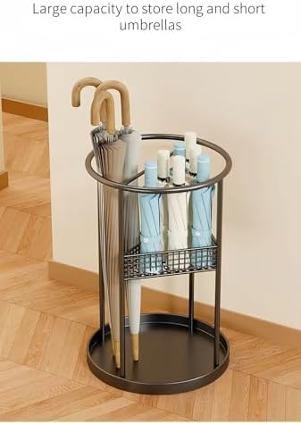 Heavy-Duty Umbrella Stand with Removable Drip Tray for Home, Office, and Entryway Storage