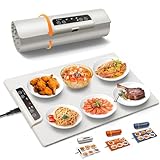 INNOWARMER Warming Mat for Food, Foldable Food Heating Mat, Silicone Electric Warming Tray - Full Surface Heating, Nano-Material, 3 Temp-Modes with Timer (White)