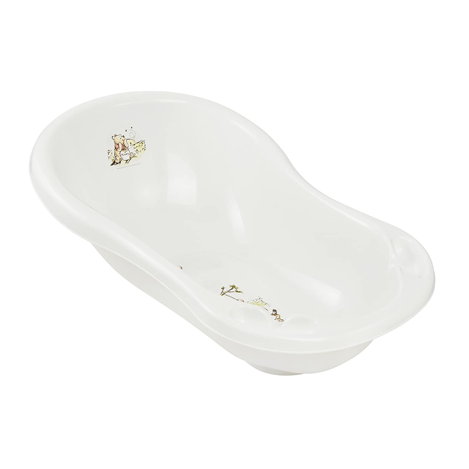 keeeper Winnie Ergonomic Baby Bath Tub with Plug, for 0 to 12 Months, 84 cm, Maria, White