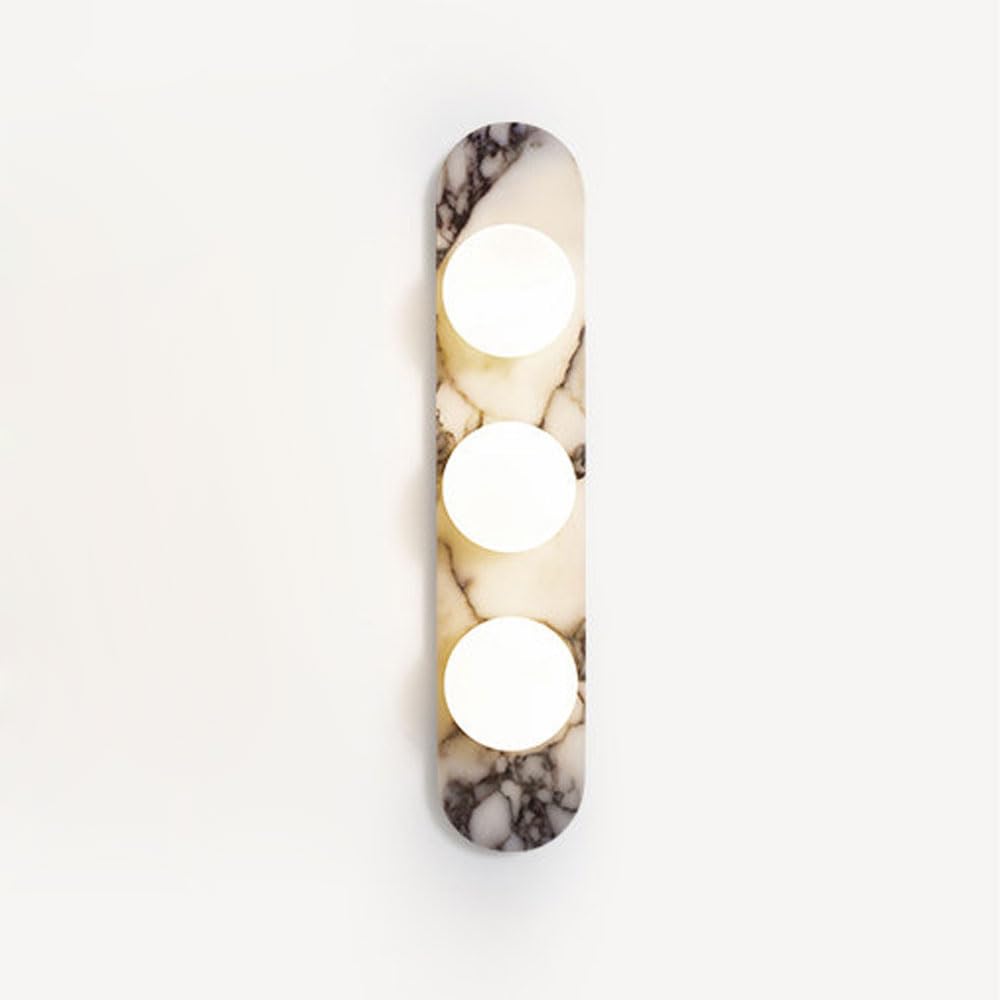 GUOGUOSM Nordic Minimalist Style Natural Marble Wall Light, 23.6in Oval Alabaster Wall Lamp, Hard Wiring Connection Indoor Wall Sconce, Bedroom Living Room Stair Decorative Lighting Fixtures.