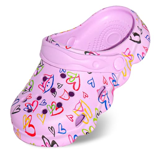 Image of Toddler Clogs for Girls Lightweight Kid Garden Clogs Breathable Slip-on Slides Sandals Slippers Children's Beach Water Shoes (aixin zi, 25)
