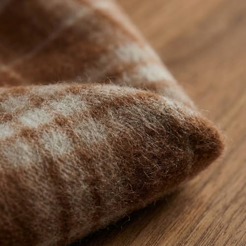 BSHITWO Plaid Blanket Scarf for Women, Cashmere Feel Oversized Tassel Shawl Wrap, Soft Warm Lightweight Scarves for Fall Winter Wedding Party Daily Gifts, Coffee Candy — view 3