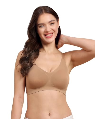 Tweens Invisi-fit Cotton Spandex Lightly Padded Bra | Elastic-Free Bottom Band & Armholes | Soft & Breathable Cotton | Full Coverage Bra | Internal Gripper on Side Wings| Pack of 1 |