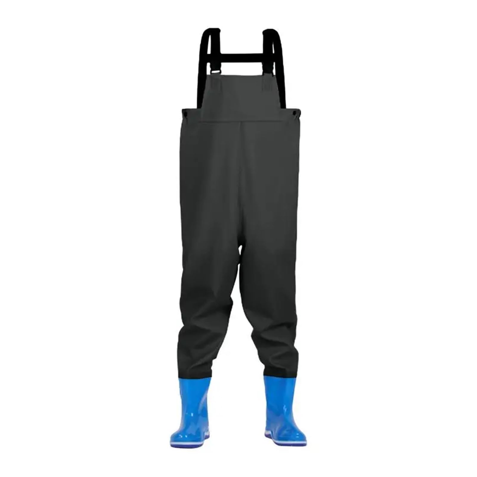 Wathose für Jugendliche, PVC-Wathose, Halbkörper, Angel-Wasserhose mit Stiefeln, elastischer Bund, Schnellverschlussschnallen für Kinder (28 L)