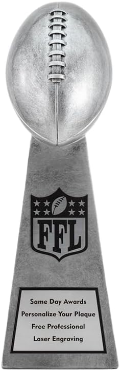 Fantasy Football Trophy Lil Vince Silver Championship Trophy