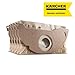 Kärcher Original Paper Filter Bags KFI 222: 5 pieces, 2-play, custom-fit for Kärcher Wet and Dry Vacuum Cleaners WD 2, MV 2, WD 2.200 to WD 2.550, SKU 6.904-332.0