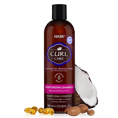 HASK Curl Care Shampoo für alle Arten von Locken, farbsicher und tierversuchsfrei – Flasche mit 355 ml