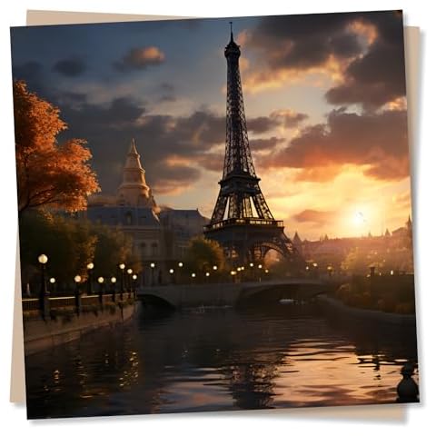 Paris Eiffel Tower Blank Note Card by Nokular Cover