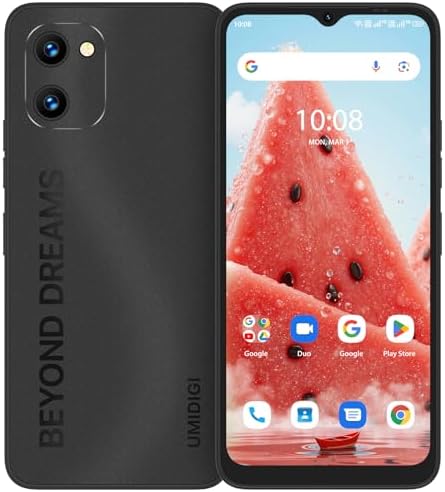UMIDIGI Cell Phone G1 Dual Sim 4G LTE Global Unlocked Phone, Unisoc T610 up to 1.8GHz, 3+32GB 256G Expandable, 6.52″ HD+, 5150mAh, 8MP+5MP+2MP, GPS