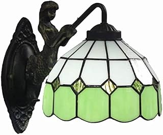 DALUXE Lámpara de Pared de 8 Pulgadas con Vidrio de Colores para la decoración de la casa, lámpara en Mano, Ojo Multicolor,Verde