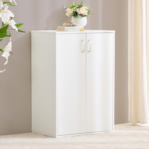 Image of Home Centre Helios Alton Mustang 2-Door Multipurpose Cabinet | Engineered Wood Premium Multipurpose Cabinet | White Colour| 1 Year Warranty