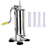 YELLAYBY 3L Máquina de relleno de salchichera manual vertical de 3L Máquina de salchicha de acero inoxidable Relleno de relleno de relleno de relleno de salchicha Herramientas de carne Tubos de plásti