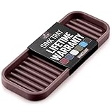 Picture of Zulay Kitchen (9x3.5) Silicone Sponge Holder for Kitchen Sink - Flexible Multipurpose Soap Tray - Sink Organizer for Kitchen, Bathroom, Makeup, Trinkets & More (Dark Mahogany)