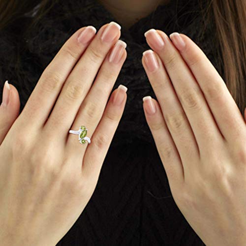 Peridot Ring, Sterling Silver Hammered Boho Ring, August Birthstone, Stacking Ring, Green Gemstone Ring, Boho Jewelry, Peridot Silver Ring #TOP2