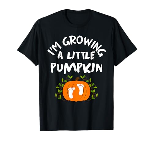 Estoy creciendo un poco de calabaza divertido embarazo de Acción de Gracias Camiseta