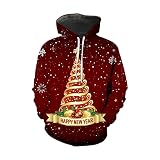 GO2NAATI Herren Pullover Hoodie Plus Size Sweatshirt Weihnachtsroter Pullover Schneemann Weihnachtsmann Jacke Paar Pullover Baseballuniform