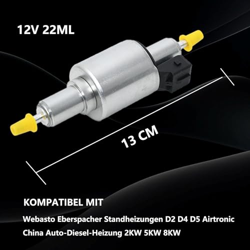 12V Kraftstoffpumpe 22ML für Diesel Standheizung 2KW 5KW 8KW – Geräuscharme Dieselpumpe für Auto, Wohnmobil, LKW, Boot